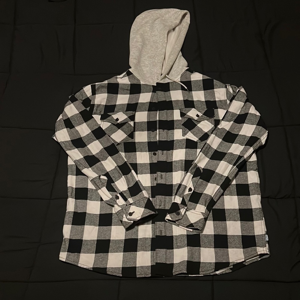 Hurley, black and white, L men’s flannel hoodie